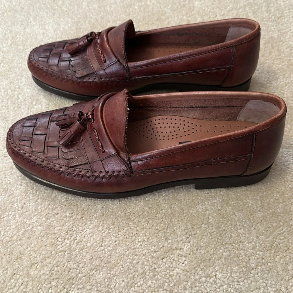 Giorgio Brutini Men's Leather Tassel Loafers - Rich Brown made in Brazil 11M